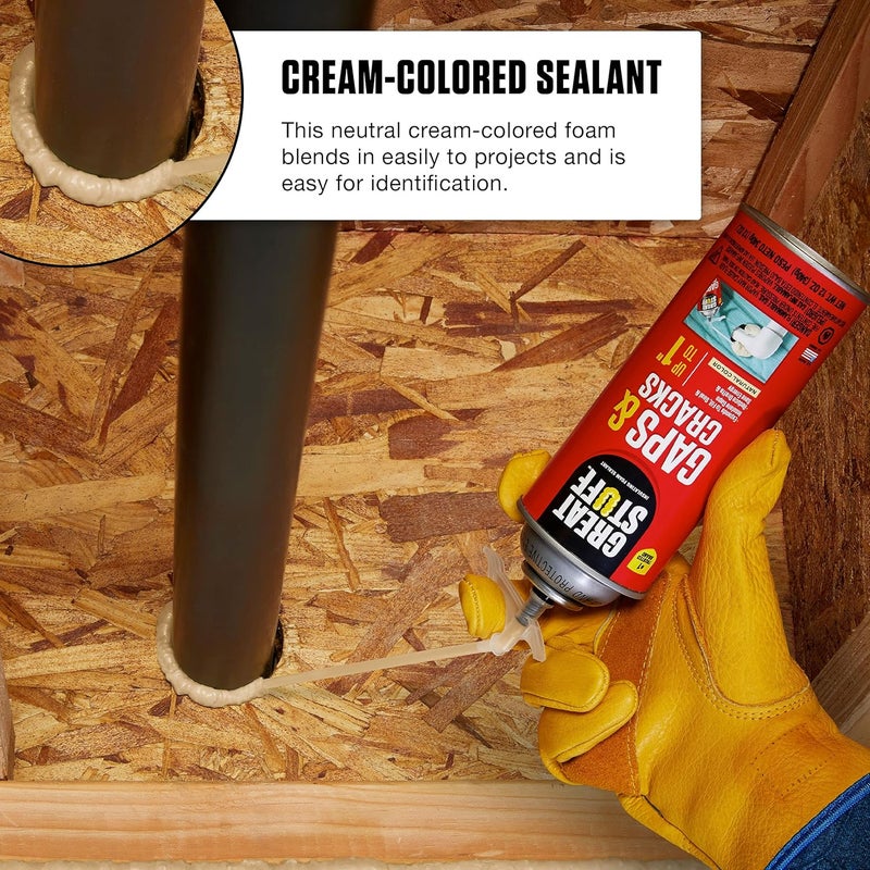 Great Stuff Gaps & Cracks Insulating Foam Sealant, 20 Ounce, Ivory - Image 3