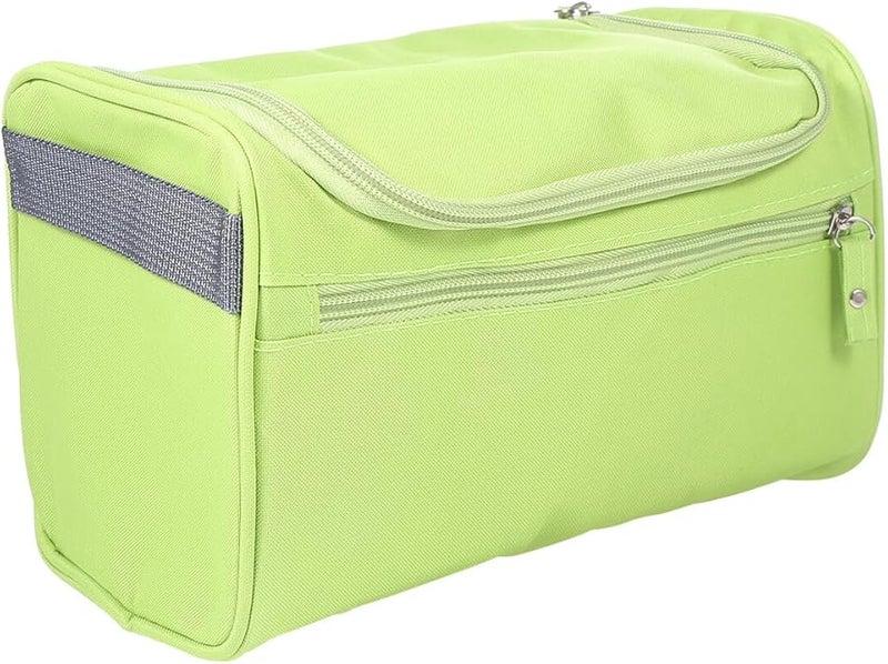 Green Oxford Cloth Travel Toiletry Bag Large Capacity Organizer with Hook for Cosmetics and Wash Essentials - Image 1
