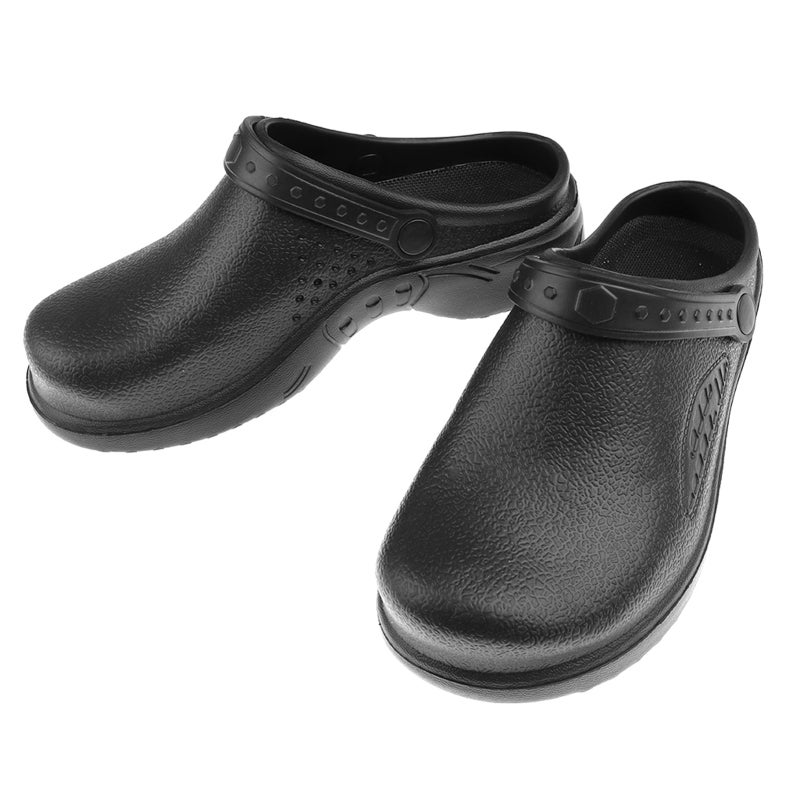 Garden Clogs: Black Size 38 Waterproof Lightweight EVA Slip-on Clog - Removable Insole Anti-slip Sole Garden Clogs for Indoor Outdoor Home Work Men Women - Image 1
