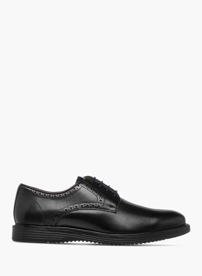 DUCHINI Mens Perforated Lace-Up Derby Shoes