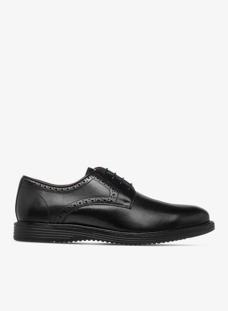 DUCHINI Mens Perforated Lace-Up Derby Shoes - Image 1