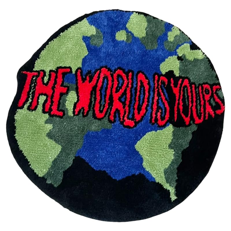 LAKEA Earth Round Mat Bathroom Mat Anti-Slip Soft Cushion Pad Bedside Carpet Rug Floor Bedroom Doormat Aesthetic Home Room Decor (35.4X35.4 inch) - Image 1