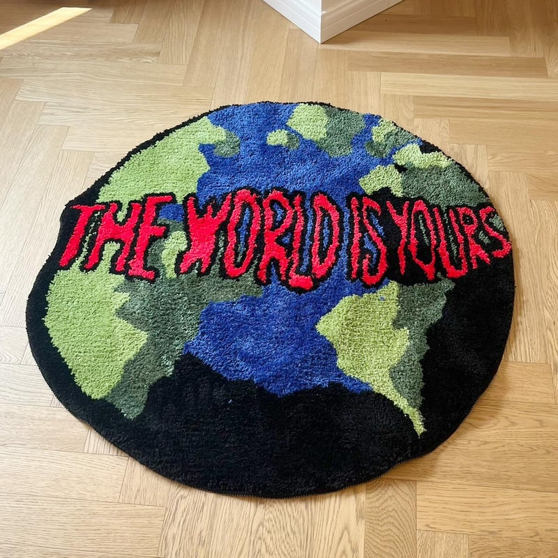LAKEA Earth Round Mat Bathroom Mat Anti-Slip Soft Cushion Pad Bedside Carpet Rug Floor Bedroom Doormat Aesthetic Home Room Decor (35.4X35.4 inch) - Image 2