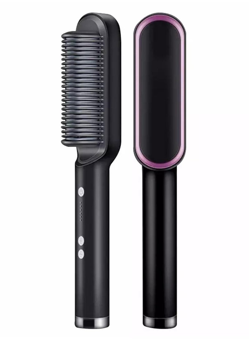 Professional Straight Comb Electric Hair Straightener Brush Heated Comb Straightening Combs Men Beard Hair Straight u0026 Curl Styling Tool - Image 1