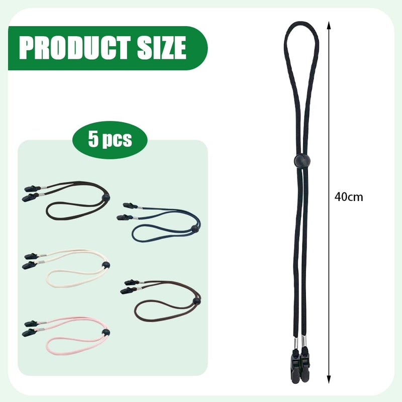 TRKETK 5 Pieces Hat Rope Windproof Clip for Strap Clips Adjustable Hat Retainer Clips for Fishing Hiking Camping Travel Outdoor Activity, Multicolored, 31 - Image 2