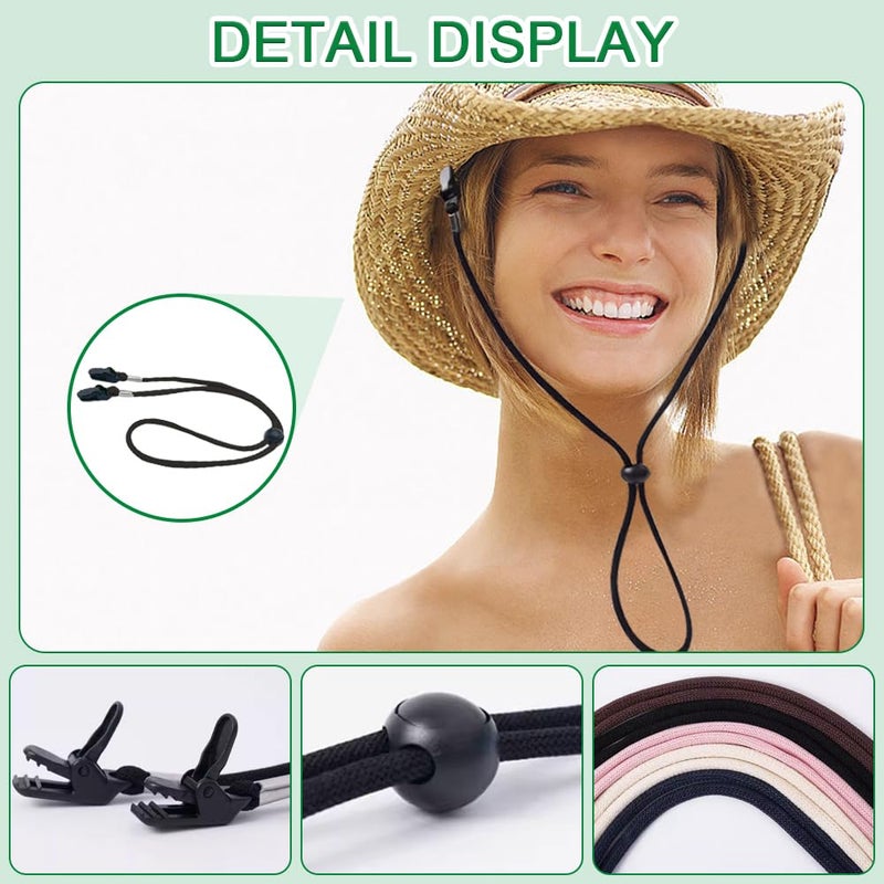 TRKETK 5 Pieces Hat Rope Windproof Clip for Strap Clips Adjustable Hat Retainer Clips for Fishing Hiking Camping Travel Outdoor Activity, Multicolored, 31 - Image 4