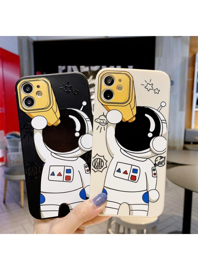 جراب iPhone 16 Pro Max، تصميم رائد فضاء كرتوني رائع، مصد أنيق، جراب إبداعي واقٍ من المطاط الناعم TPU مضاد للانزلاق ومقاوم للصدمات (تلسكوب أسود، iPhone 16 Pro Max) - Image 4