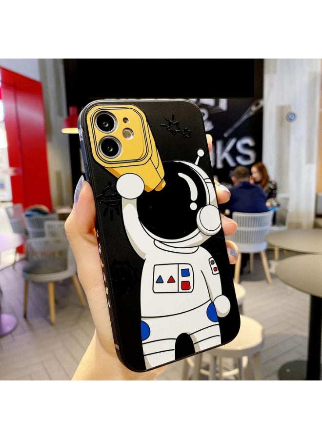 جراب iPhone 16 Pro Max، تصميم رائد فضاء كرتوني رائع، مصد أنيق، جراب إبداعي واقٍ من المطاط الناعم TPU مضاد للانزلاق ومقاوم للصدمات (تلسكوب أسود، iPhone 16 Pro Max) - Image 2