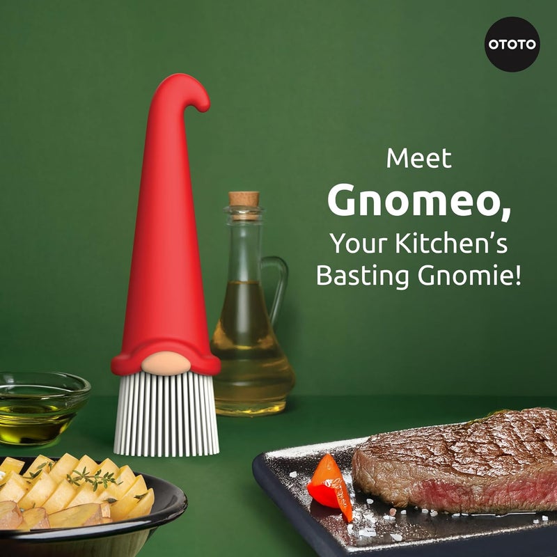 OTOTO Gnomeo Pastry Brush - Silicone Basting Brush for Cooking, Spread Oil Butter Sauce for BBQ Grill Baking, Gnomes Gifts for Women, Cute Funny Kitchen Gadgets - Image 2