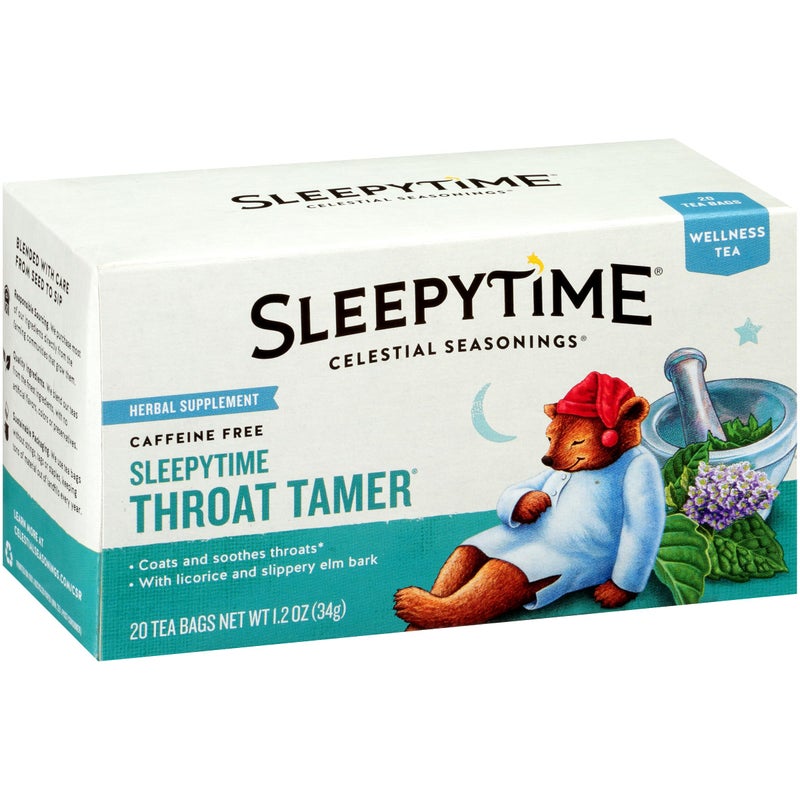 Celestial Seasonings Wellness Tea, Sleepytime Throat Tamer, Caffeine Free Sleep Tea, 20 Tea Bags - Image 2