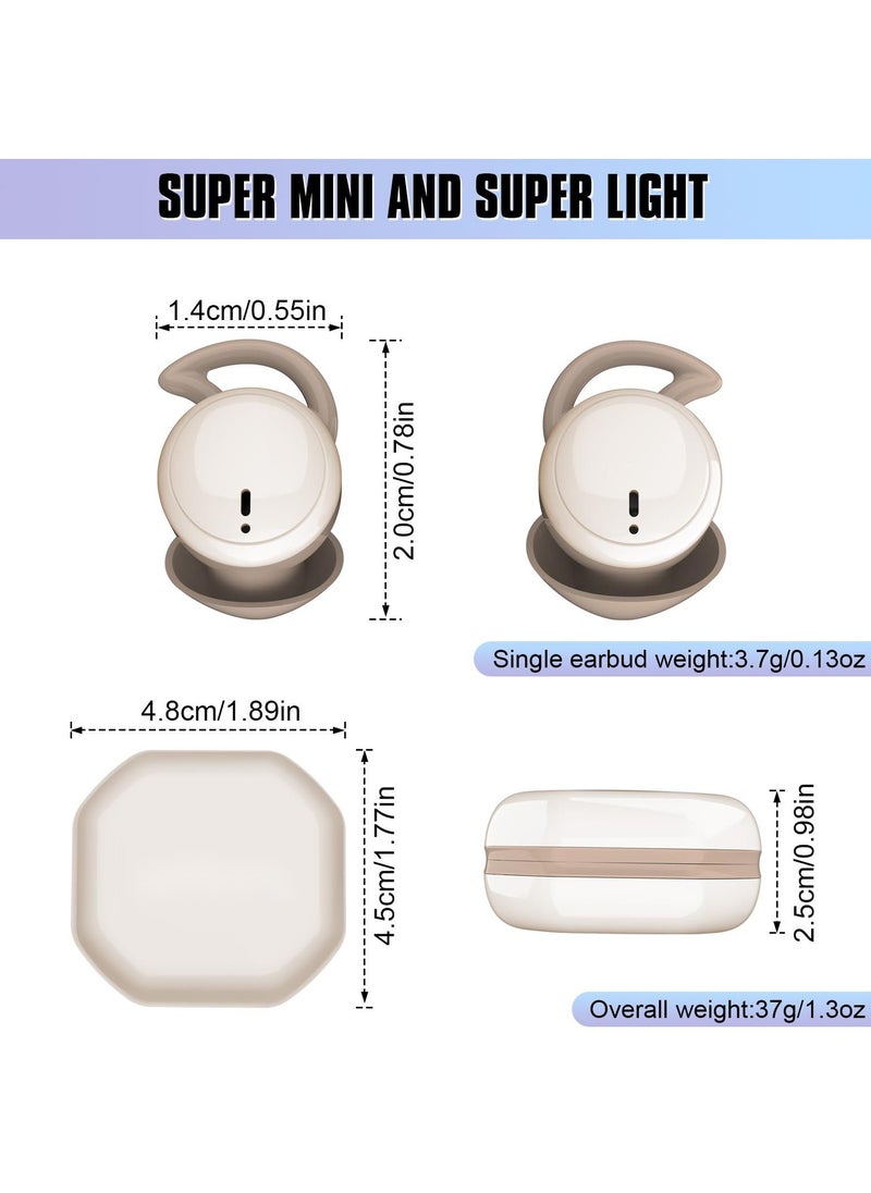 Excefore - Invisible Sleep Earbuds, Wireless Small Bluetooth Sleep Headphones for Side Sleepers, Sleepbuds Comfortable Noise Blocking, Bluetooth 5.3 Tiny Headphones for Sleeping, Sport (Beige) - Image 1