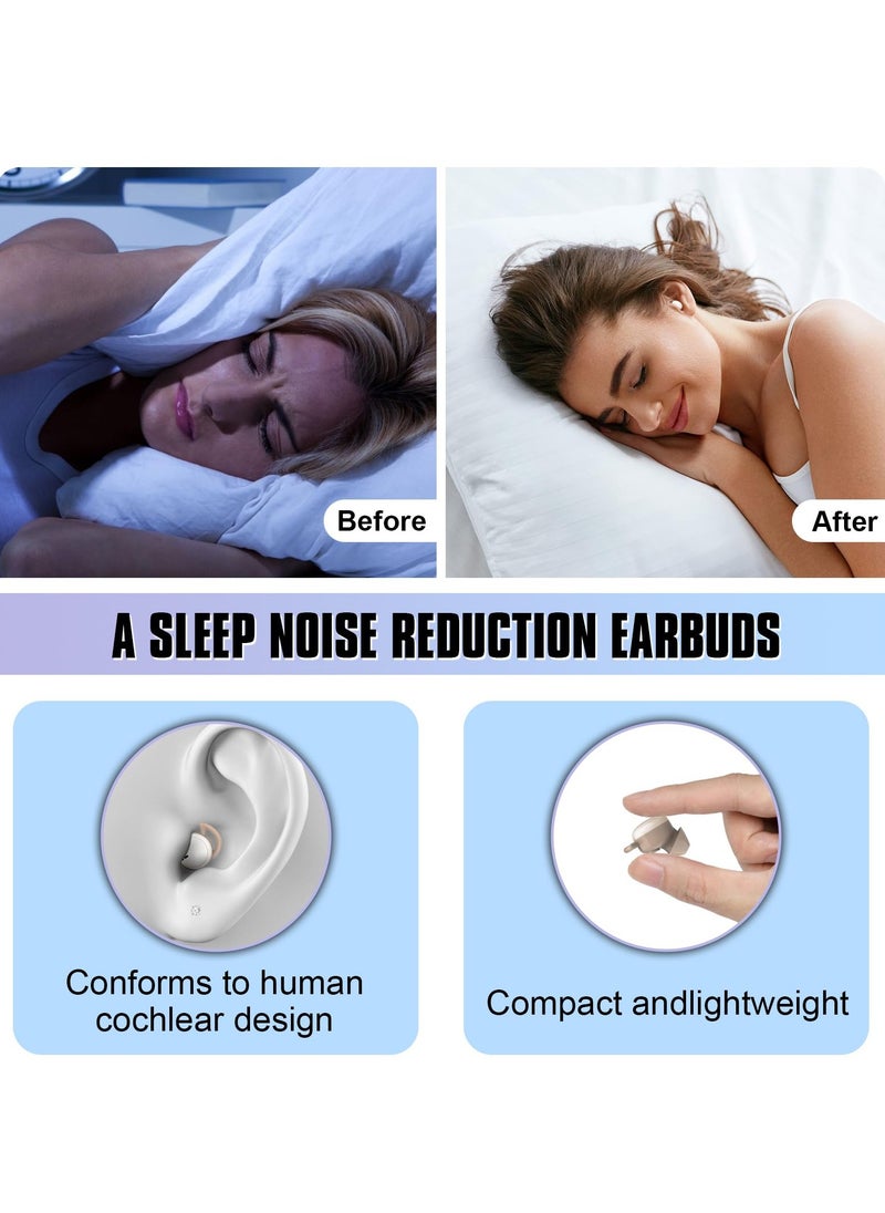 Excefore - Invisible Sleep Earbuds, Wireless Small Bluetooth Sleep Headphones for Side Sleepers, Sleepbuds Comfortable Noise Blocking, Bluetooth 5.3 Tiny Headphones for Sleeping, Sport (Beige) - Image 1
