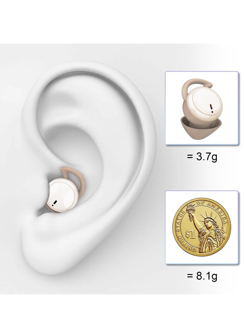Excefore - Invisible Sleep Earbuds, Wireless Small Bluetooth Sleep Headphones for Side Sleepers, Sleepbuds Comfortable Noise Blocking, Bluetooth 5.3 Tiny Headphones for Sleeping, Sport (Beige) - Image 1