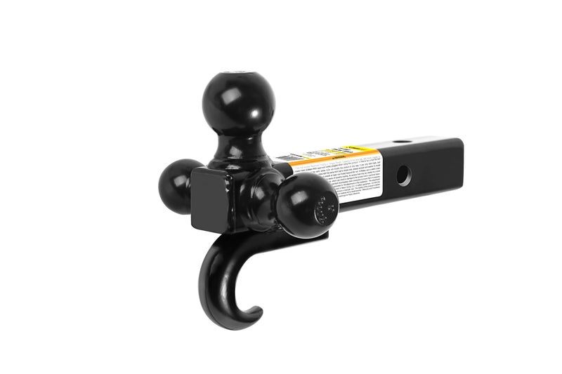 MaxxHaul 50231 Triple Ball Mount with Hook 178 2 and 2516 Balls Hollow Shank 10000 lbs Capacity fits 2 Receivers Class III and IV Black