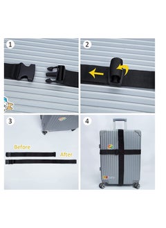 SYOSI Luggage Straps Suitcase Belts Wide Adjustable Packing Straps Travel Accessories, Suitcase Belts, Packing Straps Travel Belts Accessories for Business Traveling Packing, Multicolored, 4 PCS 74 x 2 Inch  - Image 3