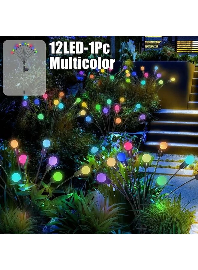 أضواء حديقة اليراعة متعددة الألوان تعمل بالطاقة الشمسية بـ 12 مصباح LED، 8 أوضاع، تشغيل وإيقاف تلقائي - Image 1
