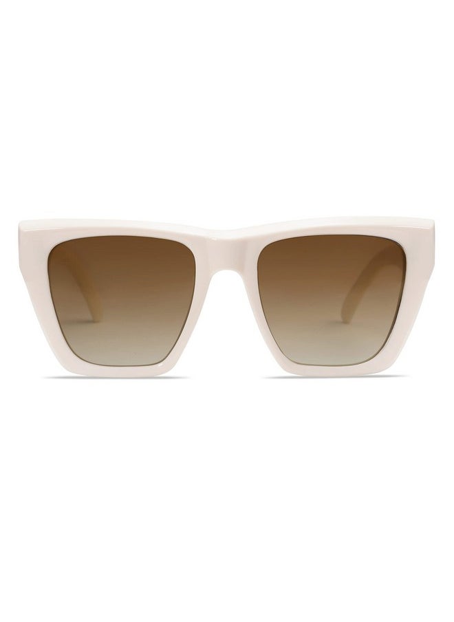 Sojos Fashion Oversized Square Polarized Sunglasses For Women Trendy Uv Protection Lens Womens Sunnies Sj2179, Light Beige Frame/Brown Grading Lens  - Image 3
