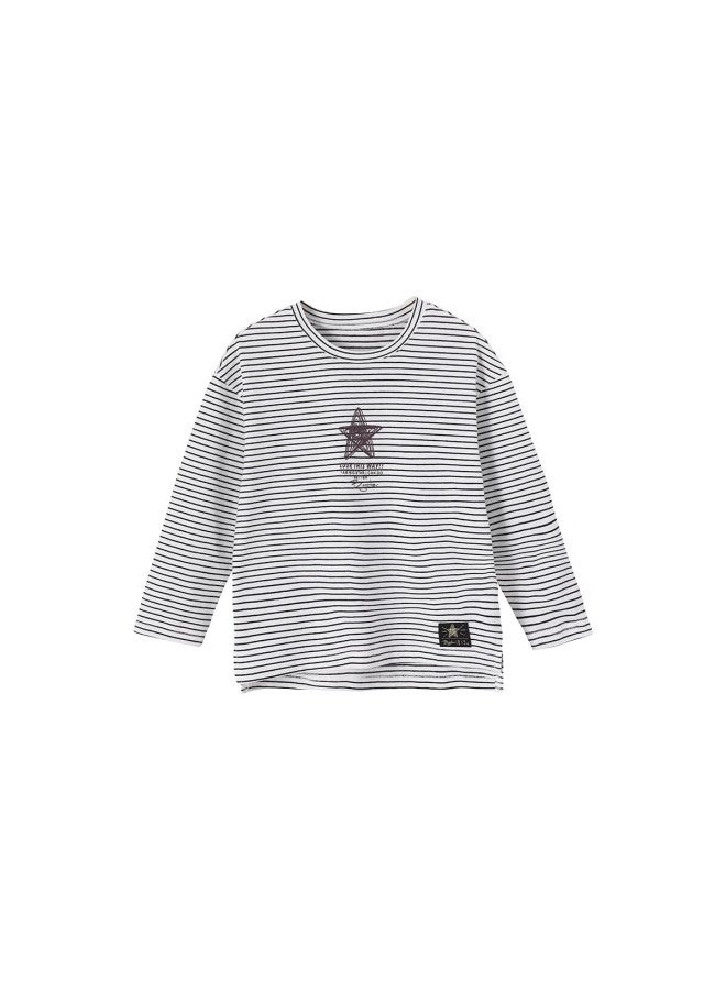 Duoduo Home Simple Comfortable Boys' Long Sleeve T-shirt  Spring Autumn Kids' Basic Top - Image 3