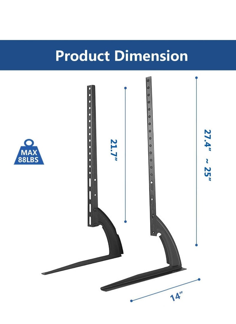 XiuWoo - Universal Table Top TV Stand for Most 32 37 40 42 47 50 55 60 65 inch Plasma LCD LED Flat or Curved Screen TVs with Height Adjustment,VESA Patterns up to 800mm x 500mm,88 Lbs - Image 1