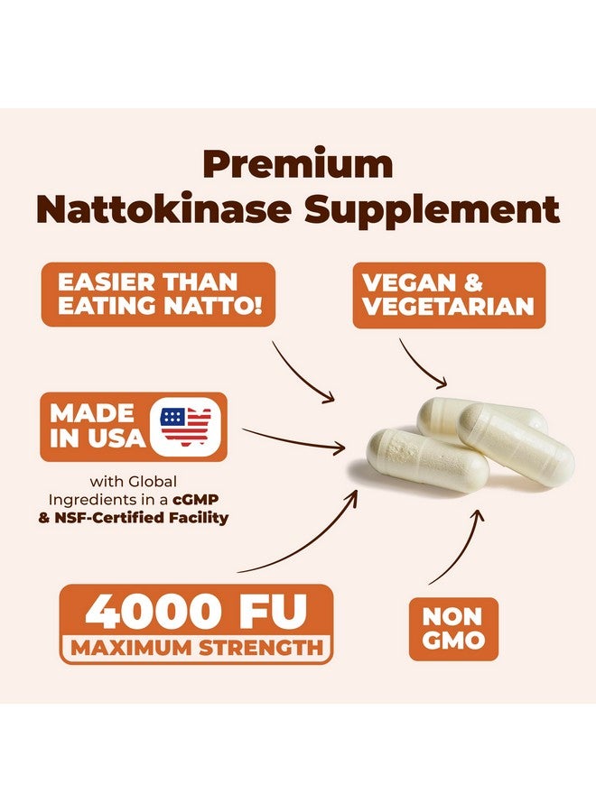 Vimerson Health Nattokinase Supplement - Heart Health Supplements with Nattokinase 4000 FU - Max Strength Circulation Supplements - Systemic Enzymes for Healthy Circulation & Smooth Flow. Non-GMO & Vegan. 60 Capsules - Image 4