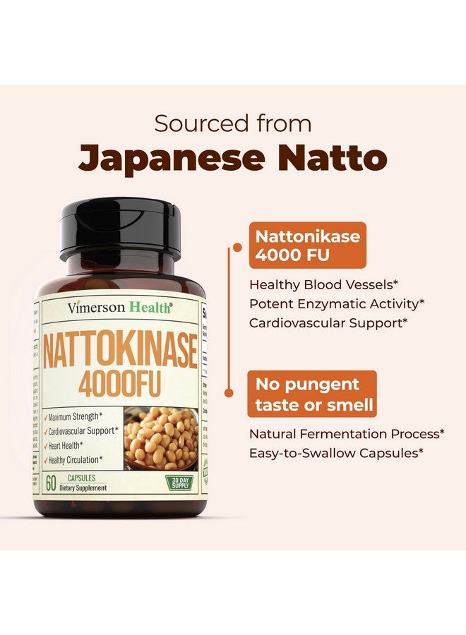Vimerson Health Nattokinase Supplement - Heart Health Supplements with Nattokinase 4000 FU - Max Strength Circulation Supplements - Systemic Enzymes for Healthy Circulation & Smooth Flow. Non-GMO & Vegan. 60 Capsules - Image 5