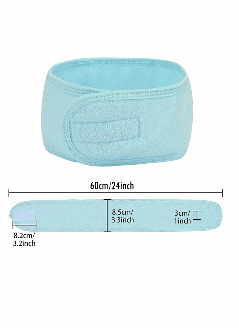 SYOSI - Spa Facial Headband, Self Adhesive Tape Head Wrap Makeup Shower Bath Sports Wrap Terry Cloth Adjustable Stretch Towel for Women Face Washing Shower Sports Yoga, 3 Color, Tatal 6 Pcs - Image 1