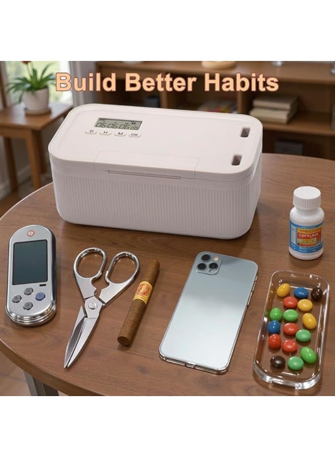 M MIAOYAN A timed lockbox helps you control yourself | Blocks phones, games, snacks, medications, junk food, and distractions | Two lock modes (timed/locked) | Portable and easy to use | Cultivates focus and healthy habits | Enjoys family time - Image 3
