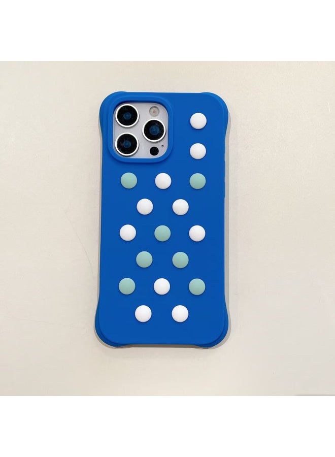 NIBEMINENT Liquid Silicone Hole Protective TPU Case Cover For iPhone 15 Pro, Dark Blue