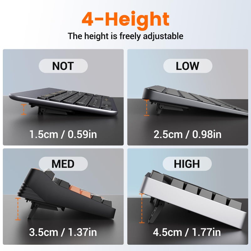 HONKID Computer Keyboard Stand for Desktop,Adjustable Keyboard Riser for Apple Magic Keyboard and Flat-Back Keyboards Only, Ergonomic Office Desk Accessories - Image 3
