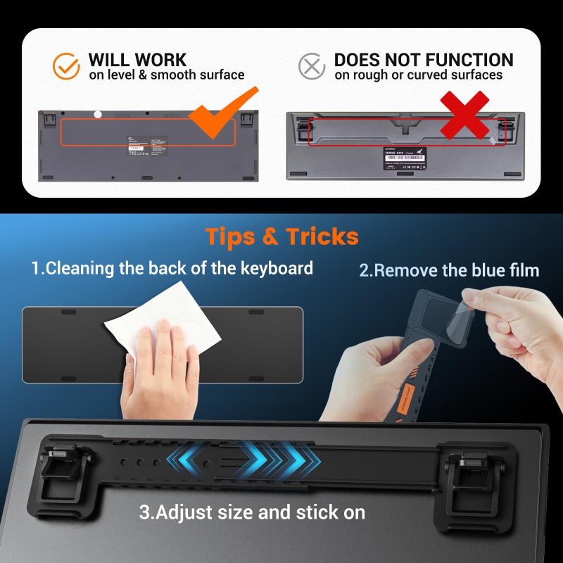HONKID Computer Keyboard Stand for Desktop,Adjustable Keyboard Riser for Apple Magic Keyboard and Flat-Back Keyboards Only, Ergonomic Office Desk Accessories - Image 4