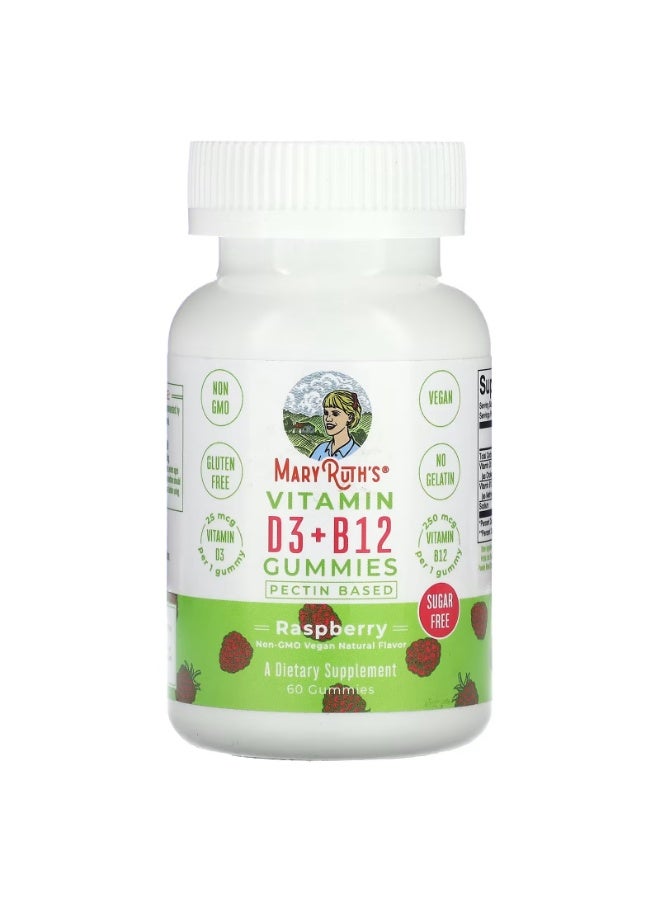 Vitamin D3 + B12 Gummies Pectin Based Raspberry 60 Gummies