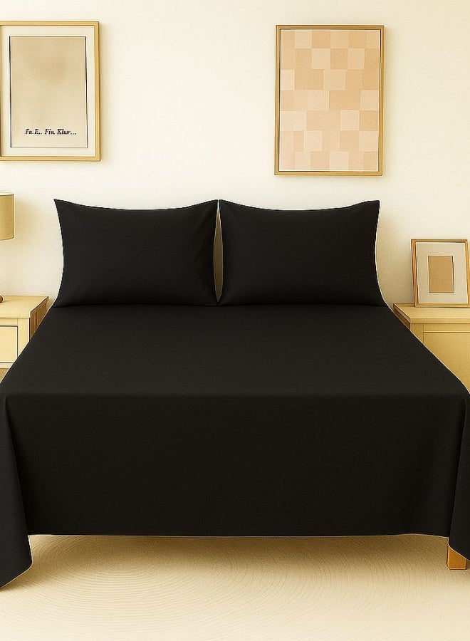 سنوز، طقم ملاية عاديه، قطعتين، بلاك، 180*220 سم ) - Image 2