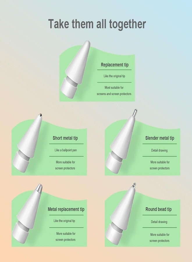 SIXFU Replacement Tips for Apple Pencil Tips, Apple Pencil Pro Tips Set, Professional Sturdy Apple Pen Tips with Pink Case Accessories Compatible with iPad Pencil 2/1 USB C Tips(6 PCS) - Image 5
