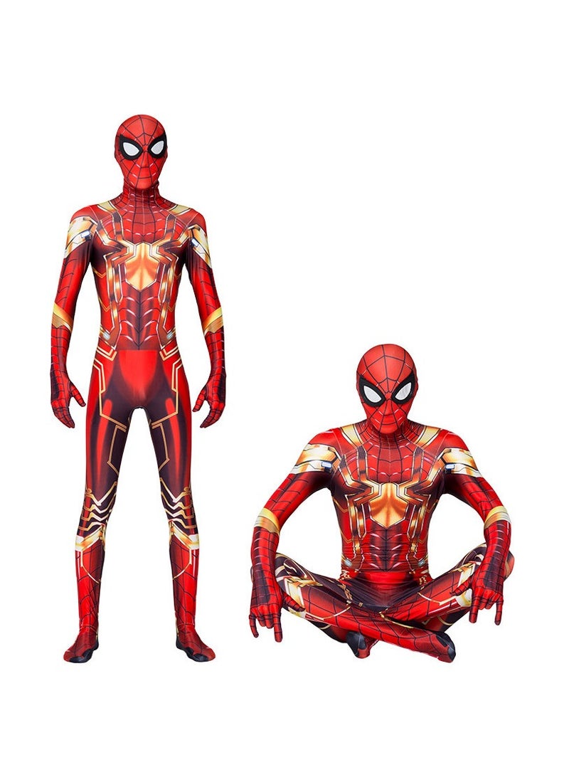 Spider-Man Costume Cosplay Set 3D Style Superhero Cosplay Full Body Bodysuit Spandex Jumpsuit Kids Spider-Man Dress Up (Children's Size: 110-120cm) - Image 2