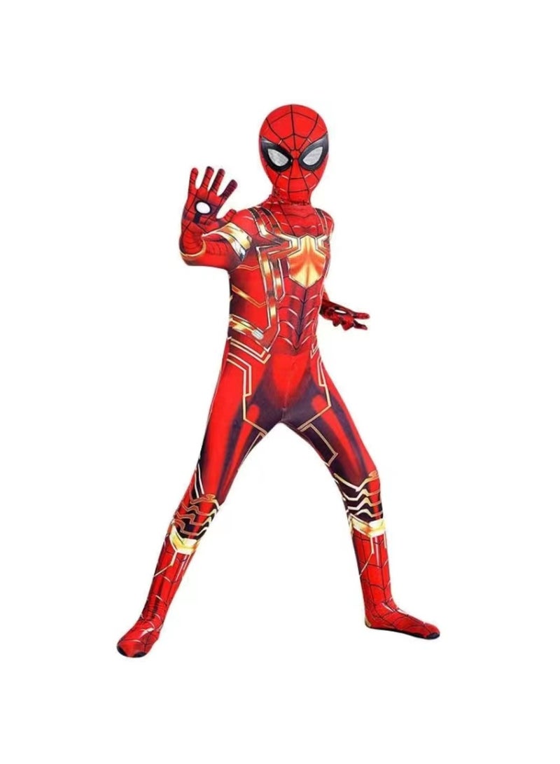 Spider-Man Costume Cosplay Set 3D Style Superhero Cosplay Full Body Bodysuit Spandex Jumpsuit Kids Spider-Man Dress Up (Children's Size: 110-120cm) - Image 4