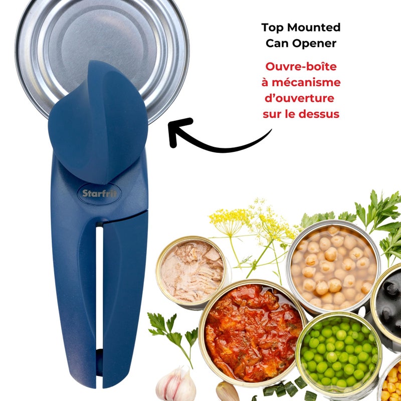 Starfrit Mightican Can Opener - Safe - Holds Lid And Leaves No Sharp Edges On Lid - 3 Year Warranty - Comfort Grip - Heavy Duty Non-Slip Knob - Blue - Image 4