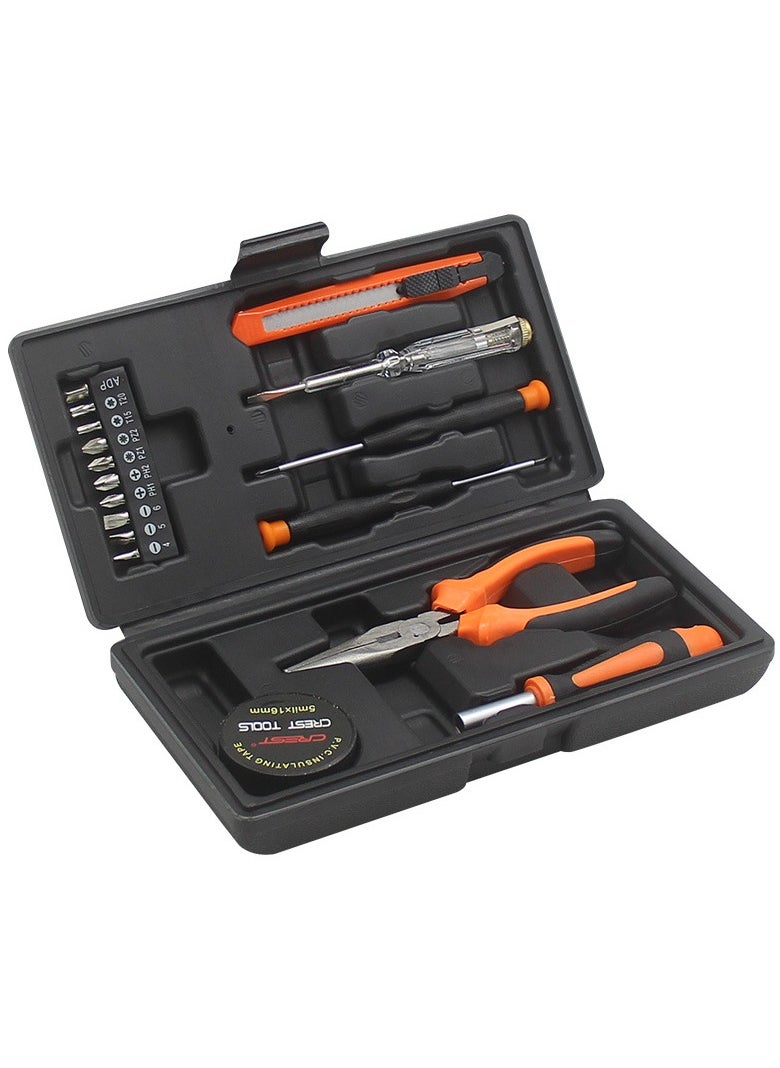 Crest 18-Piece Portable Tool Kit Household Hand Toolbox General Repair Set  - Image 1
