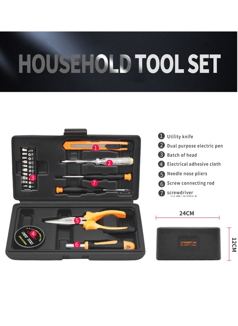 Crest 18-Piece Portable Tool Kit Household Hand Toolbox General Repair Set  - Image 2