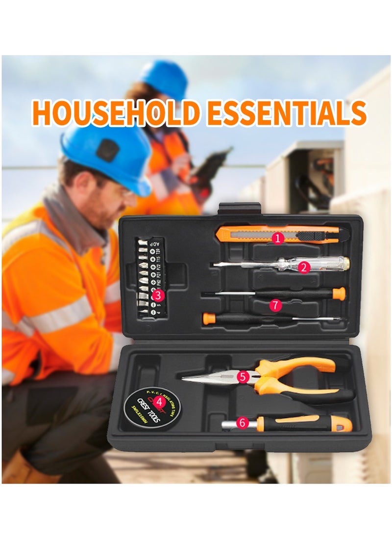 Crest 18-Piece Portable Tool Kit Household Hand Toolbox General Repair Set  - Image 5