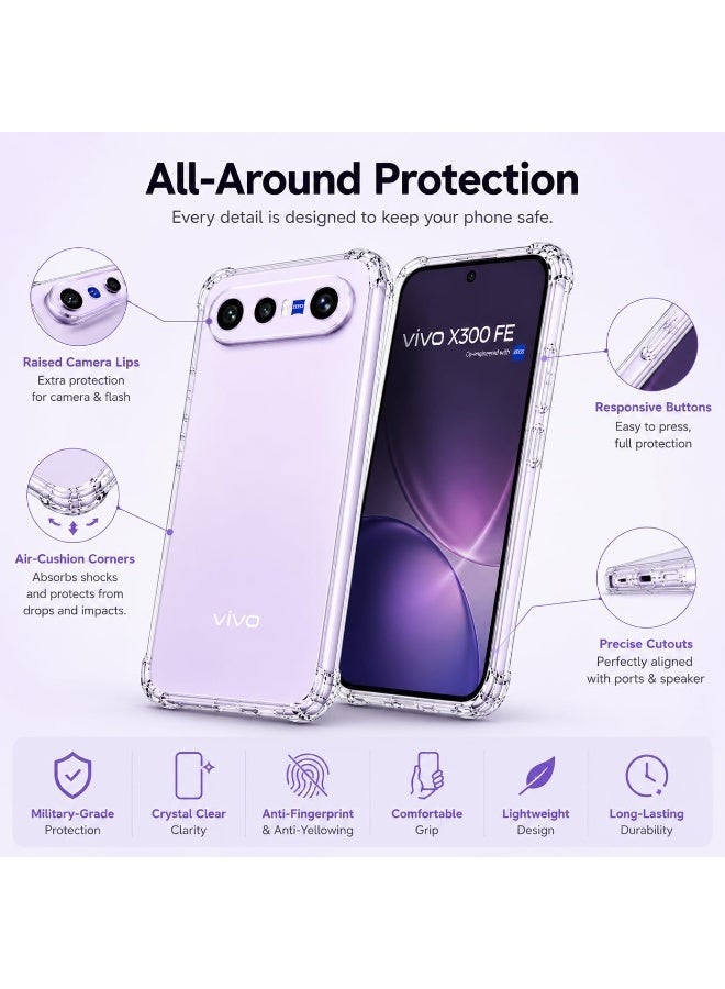 Clear Case for Vivo X300 FE Soft TPU Gel Crystal Clear Bumper Transparent Protective Back Cover Case for Vivo X300 FE - Image 5