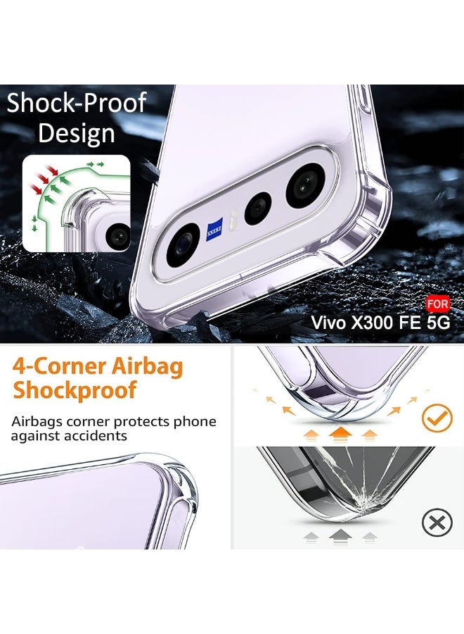 Clear Case for Vivo X300 FE Soft TPU Gel Crystal Clear Bumper Transparent Protective Back Cover Case for Vivo X300 FE - Image 3