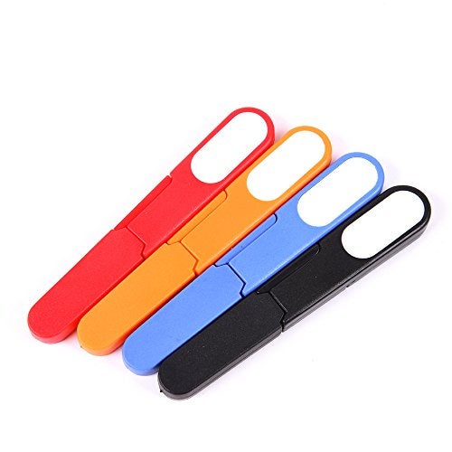 yueton 4pcs Colorful Portable Scissors Cutter Outdoor Cutting Tool with Cap, U Shape Scissor Beading Thread Cutter Fishing Line Scissors, Craft Sewing Scissors - Image 2