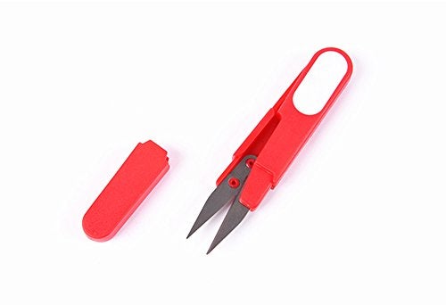 yueton 4pcs Colorful Portable Scissors Cutter Outdoor Cutting Tool with Cap, U Shape Scissor Beading Thread Cutter Fishing Line Scissors, Craft Sewing Scissors - Image 5