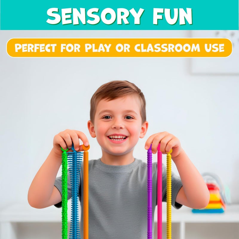 BUNMO Stretchy Strings - Stimulating & Fun Fidget Toys for Kids - Hours of Fun - Non-Mouthable Toy 3+ - Super Sensory 6 Pack - Image 5