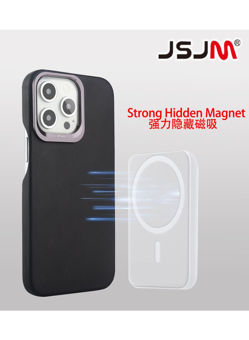 JSJM Magsafe Cover Case for iPhone 15 Pro Max Dino Full Side Leather Brown - Image 4