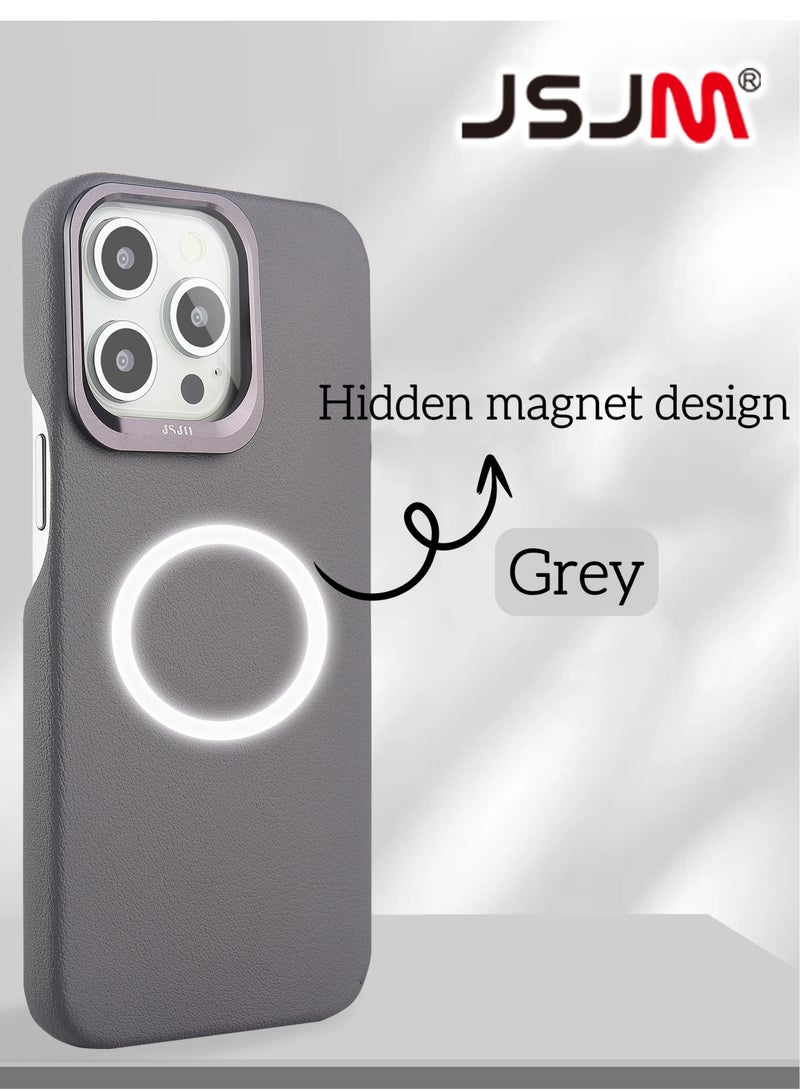 JSJM Magsafe Cover Case for iPhone 15 Pro Max Dino Full Side Leather Brown - Image 5