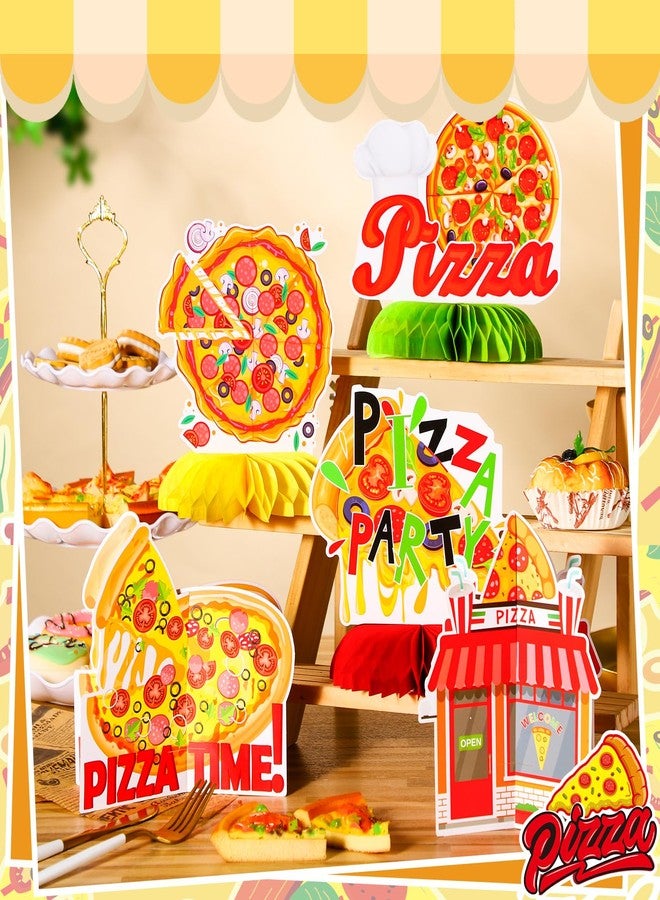 Weekgrat 12 Pcs Pizza Party Decorations Pizza Theme Party Decorations Honeycomb Table Centerpieces for Home Office Birthday Honeycomb Supplies Decor - Image 3