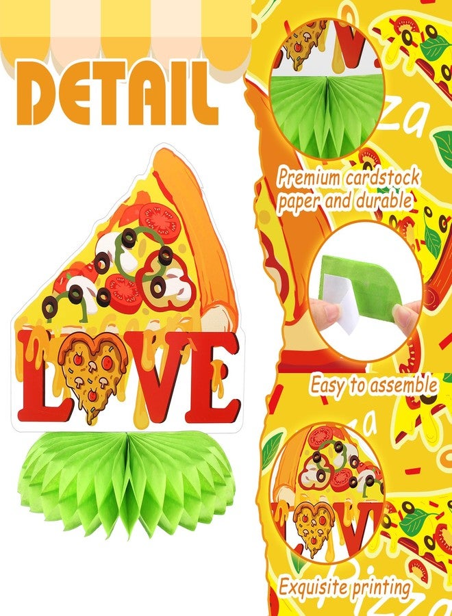 Weekgrat 12 Pcs Pizza Party Decorations Pizza Theme Party Decorations Honeycomb Table Centerpieces for Home Office Birthday Honeycomb Supplies Decor - Image 4
