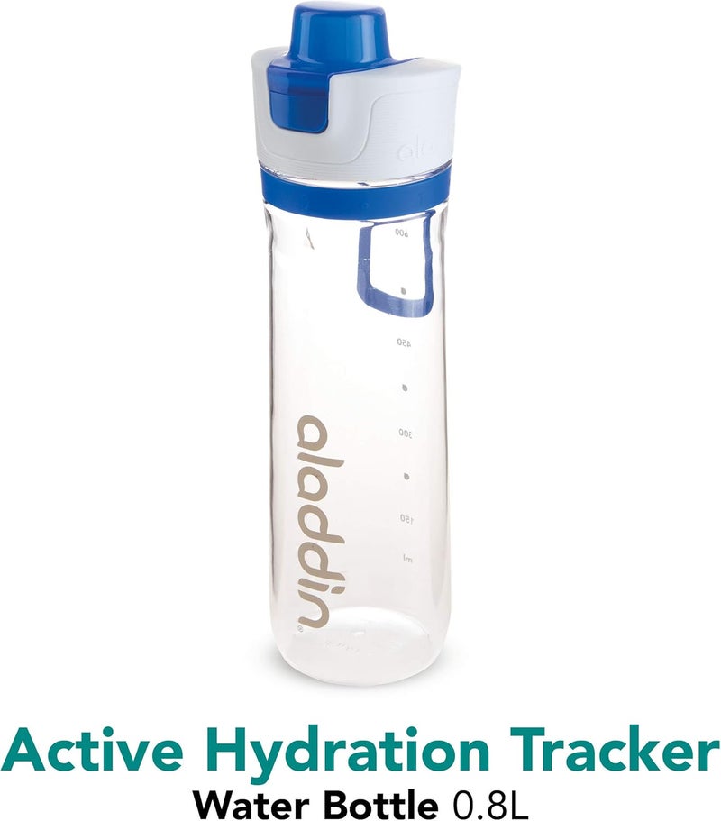 Aladdin Active Hydration Tracker Water Bottle 0.8L Blue - Leakproof Lid & Refill Tracker - Image 3