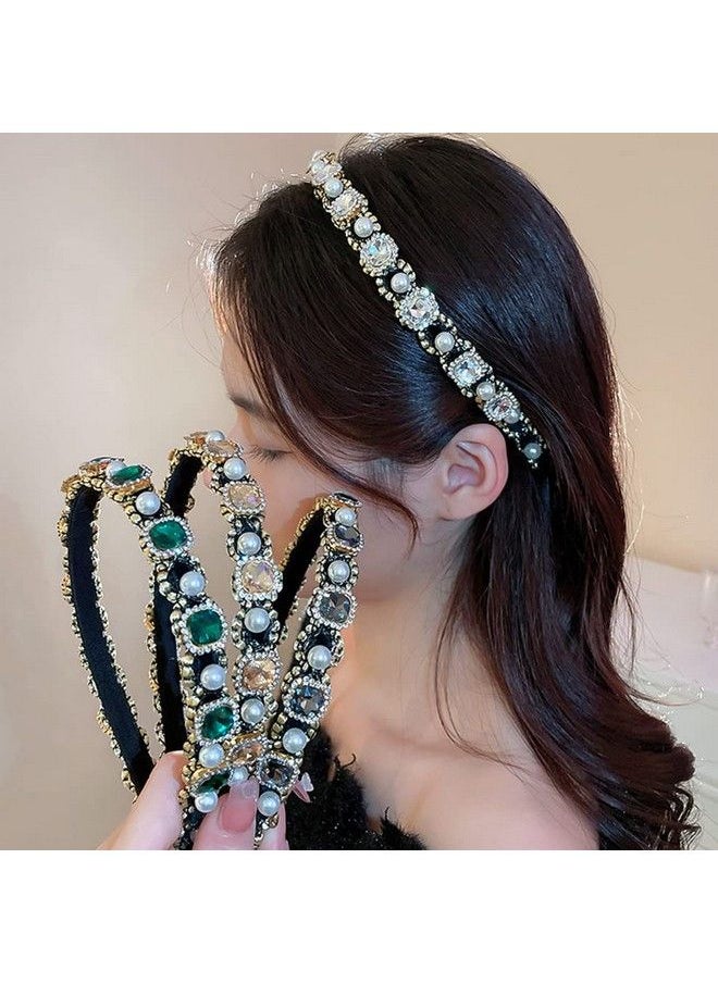 Crystal Rhinestone Headbands Shiny Nonslip Beaded Hairband Bling Bling Hair Bands Hair Accessories Wedding Decorations Wide Baroque Rhinestone Embellished Headwear(White) - pzsku/Z181446BB9D5C5C705508Z/45/_/1683268540/4936ac2a-3a65-4200-9011-2a7484a5577b